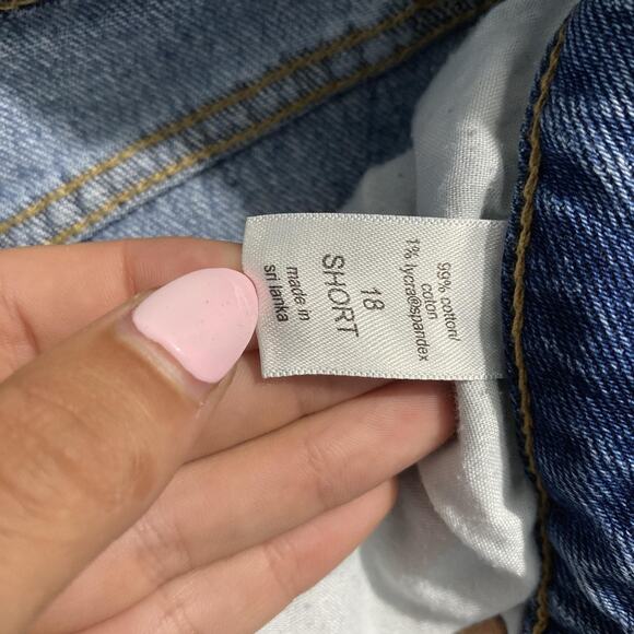 Goldie Jeans Womens 18 Short Blue Legacy Straight Distressed High Rise Denim - Picture 5 of 9